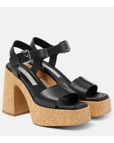 Stella McCartney Skyla Faux Leather Platform Sandals - Black