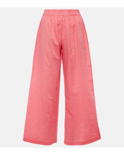 JADE Swim Mika High-rise Cotton Wide-leg Trousers - Pink