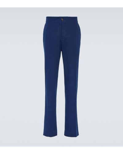 King & Tuckfield Cotton Slim Trousers - Blue
