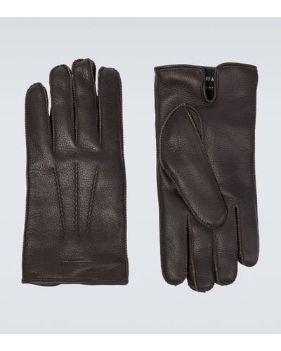 Giorgio Armani Leather Gloves - Black