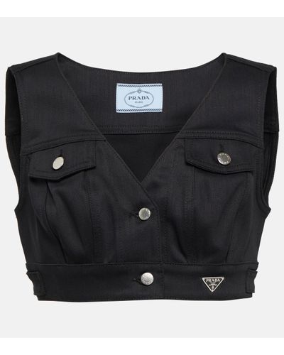 Prada Black Stretch Denim Top