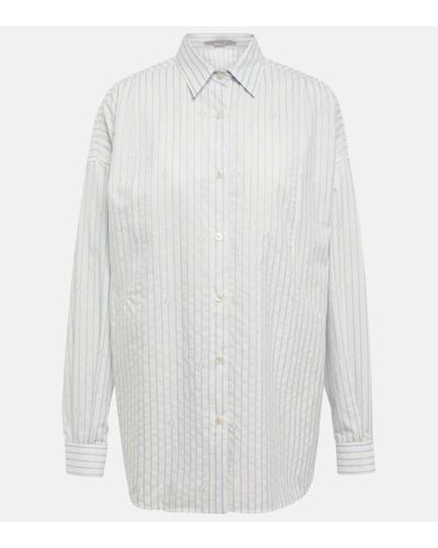 Stella McCartney Camisa S-Wave de jacquard a rayas - Blanco