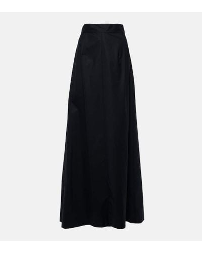 Plan C Mid-rise Cotton Maxi Skirt - Black
