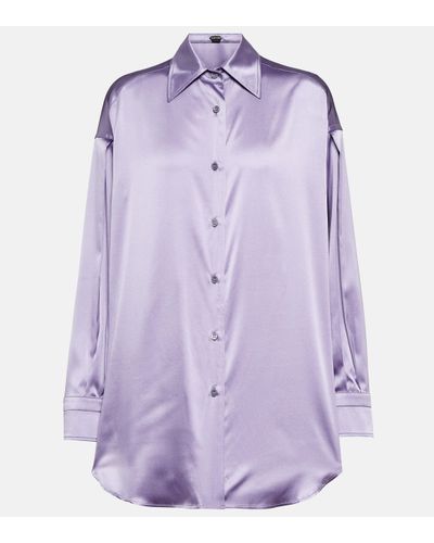 Tom Ford Silk-blend Satin Shirt - Purple