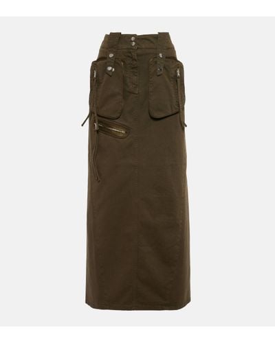 Blumarine Denim Cargo Maxi Skirt - Green