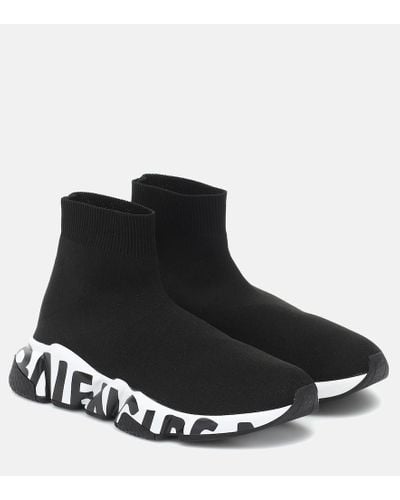Balenciaga Sneakers speed graffiti sock nere - Nero