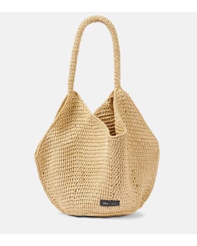 Khaite Lotus Medium Raffia Tote Bag - Natural