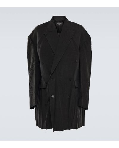 Balenciaga Oversize-Mantel aus Leinen - Schwarz