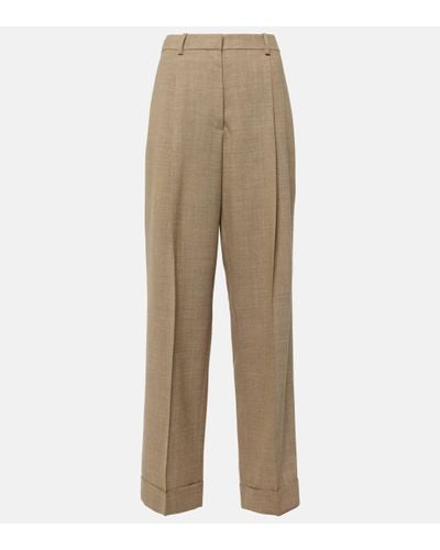The Row Tor Virgin Wool Wide-leg Trousers - Natural