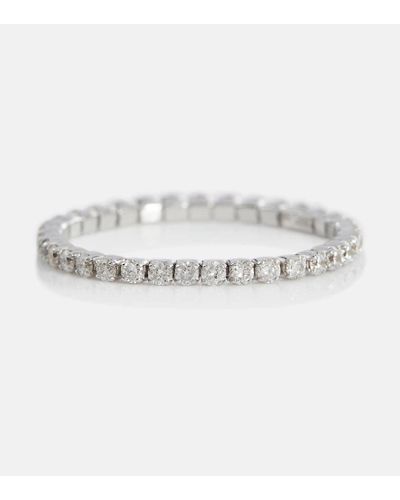 SHAY Single Thread 18kt White Gold Ring With Diamonds - Metallic