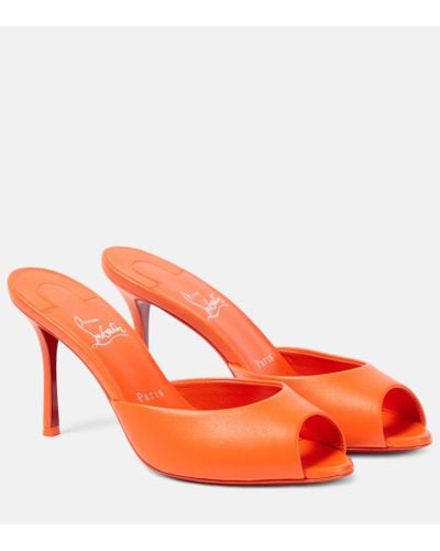 Christian Louboutin Me Dolly 85 Leather Mules - Red
