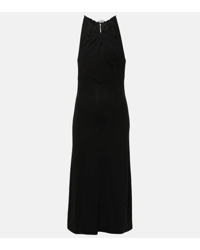 Givenchy Lace-trimmed Crepe Midi Dress - Black