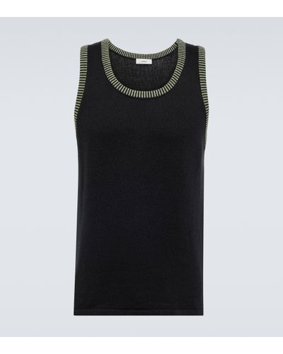 Commas Top sans manches en coton et lin melanges - Noir