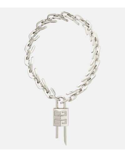 Givenchy Collar G Link de cadena con candado - Metálico