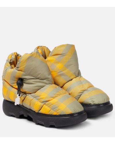 Burberry Check Pillow Boots - Yellow