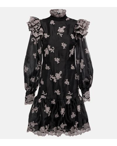 Erdem 'nella' Silk Organza Dress - Black