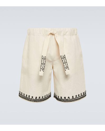 Alanui Akasha Embroidered Cotton-blend Shorts - White