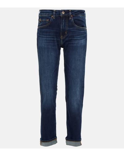 AG Jeans Jean slim Girlfriend a taille mi-haute - Bleu