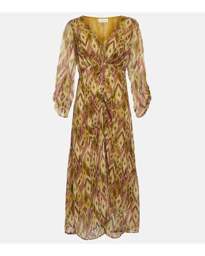Velvet Cailey Printed Georgette Midi Dress - Metallic