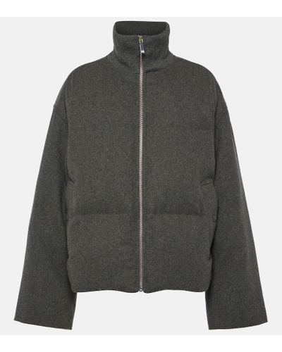 Totême Wool-blend Flannel Puffer Jacket - Gray