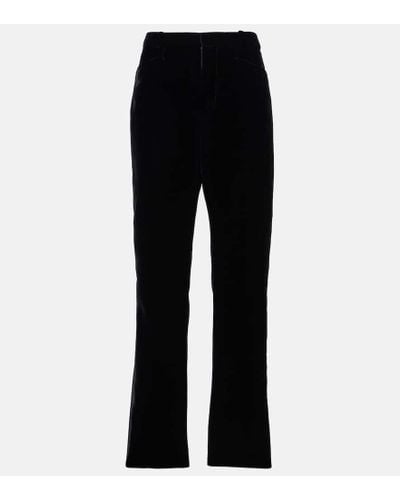 Tom Ford Wallis Velvet Straight Pants - Black