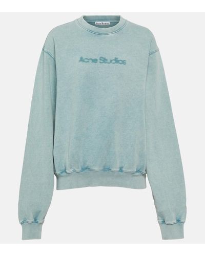 Acne Studios Sudadera en jersey de algodon con logo - Azul