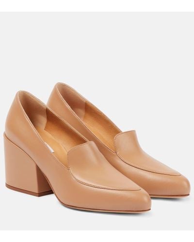 Gabriela Hearst Adrian Leather Loafer Pumps - Brown