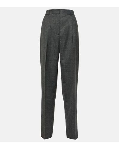 Totême Pantalones plisados de mezcla de lana - Gris