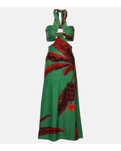 Johanna Ortiz Platanera Oriental Tree-print Dress - Green