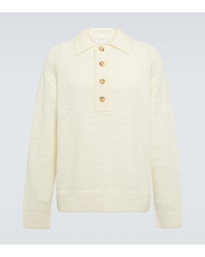 King & Tuckfield Polopullover aus Wolle - Weiß