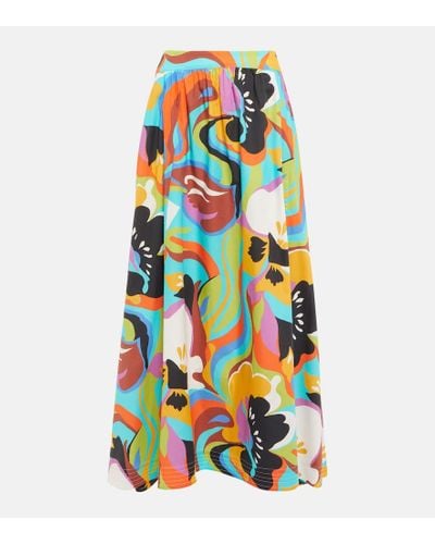 Etro Floral Cotton Maxi Skirt - White