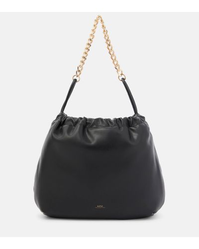A.P.C. Ninon Faux Leather Shoulder Bag - Black