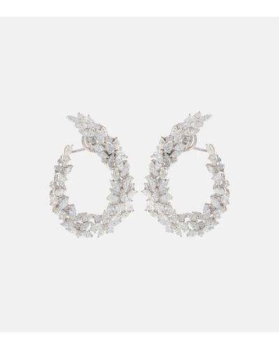 YEPREM Boucles d'oreilles en or blanc 18 ct et diamants - Métallisé