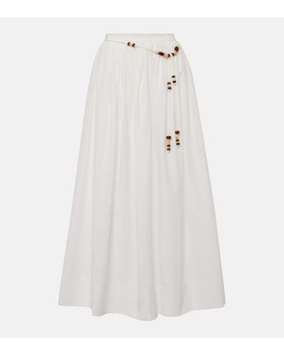 Faithfull The Brand X Monikh Oliveria Silk And Cotton Maxi Skirt - White