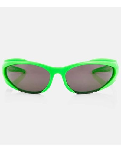 Balenciaga Reverse Xp Oval Sunglasses - Green