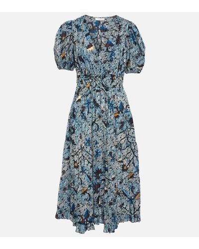 Ulla Johnson Thelma Printed Midi Dress - Blue