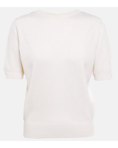 The Row Camiseta de lana y seda - Blanco
