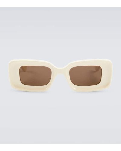 Loewe Gafas de sol rectangulares con anagrama - Blanco