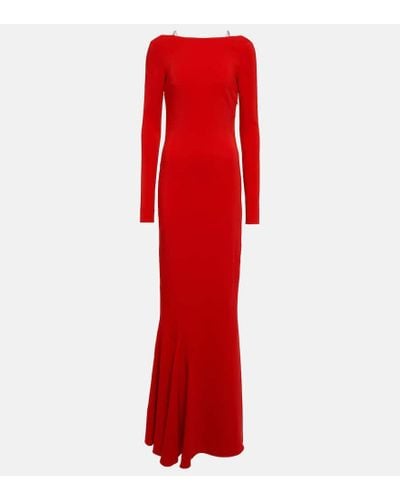 Givenchy Abito lungo in crepe con decorazioni - Rosso