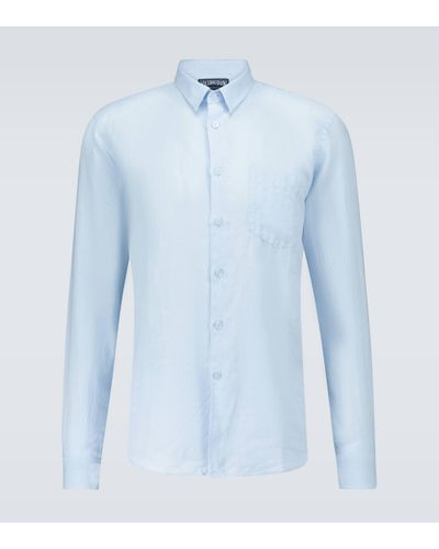 Vilebrequin Chemise Caroubis en lin - Bleu