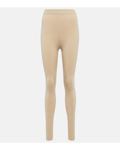 Loro Piana Gentle High-rise Wool-blend leggings - Natural