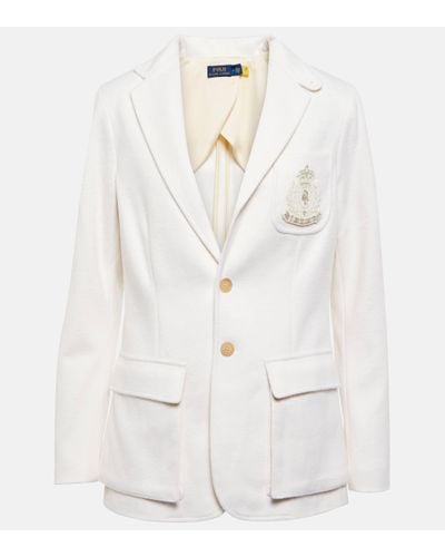 Polo Ralph Lauren Blazer boutonné à logo brodé - Blanc