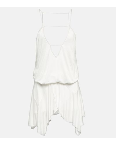 Isabel Marant Felicia Asymmetric Jersey Minidress - White