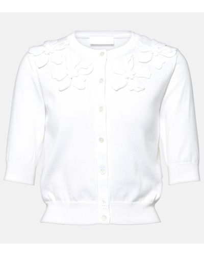 Valentino Embroidered Cotton Cardigan - White