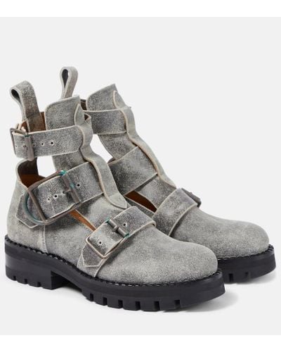 Vivienne Westwood Cut-out Leather Ankle Boots - Gray