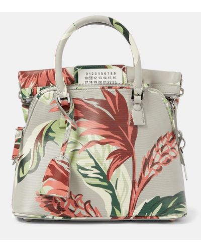 Maison Margiela Tote 5AC Classique Mini floral - Gris