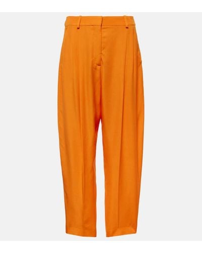 Stella McCartney Pantalones cropped Iconic de tiro alto - Naranja