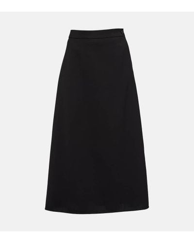Wardrobe NYC Virgin Wool Midi Skirt - Black