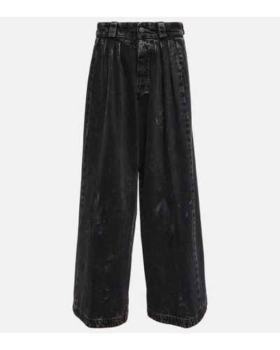 Maison Margiela Distressed Wide-leg Jeans - Black