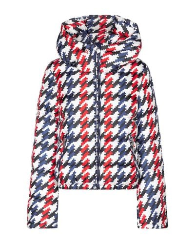 Perfect Moment Polar Flare Houndstooth Down Ski Jacket - Red